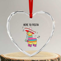 Funny Pinata Mexican Heart Crystal Glass Ornament Here To Fiesta - Wonder Print Shop