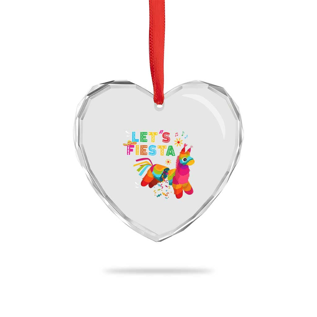 Funny Pinata Mexican Heart Crystal Glass Ornament Let Us Fiesta - Wonder Print Shop