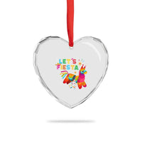 Funny Pinata Mexican Heart Crystal Glass Ornament Let Us Fiesta - Wonder Print Shop