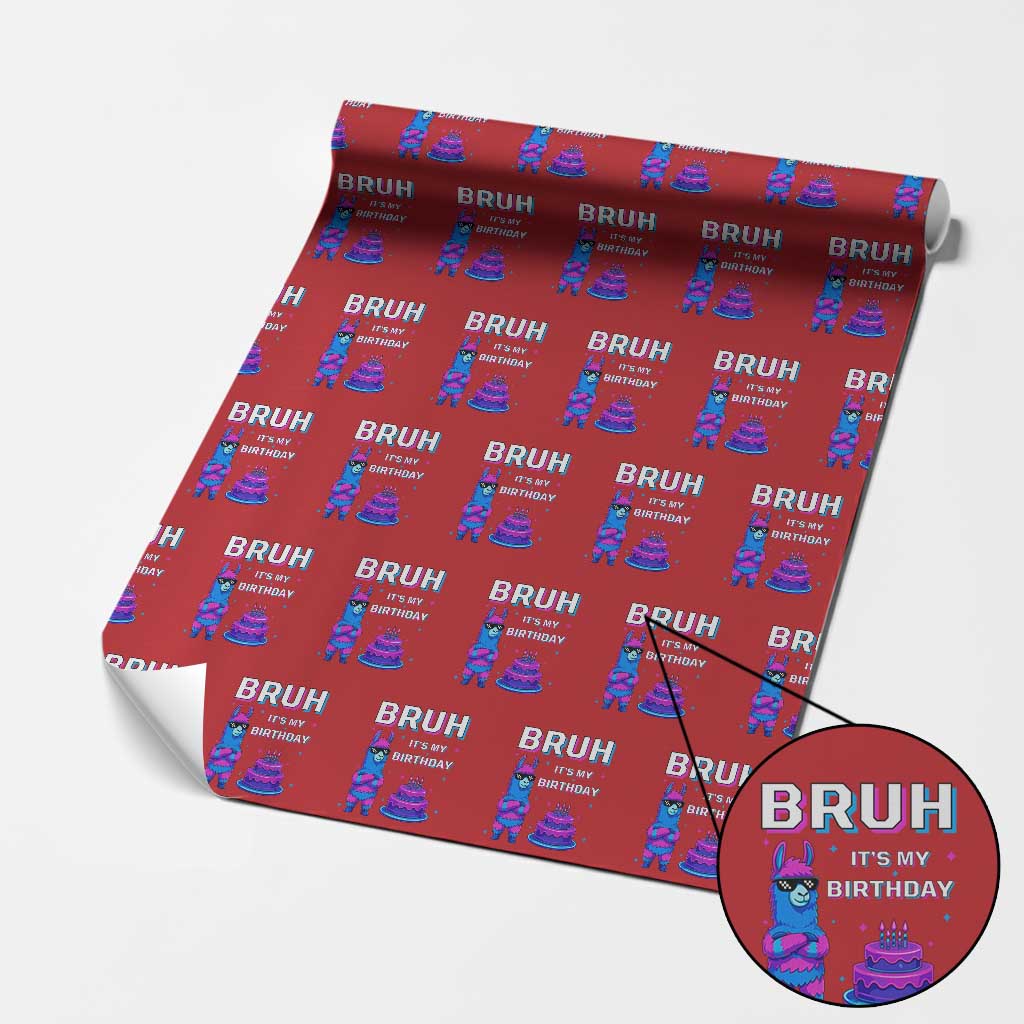 Funny Pinata Mexican Wrapping Paper Roll Bruh It Is My Birthday - Wonder Print Shop