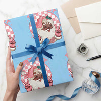 Funny Pink Christmas Retro Black Santa Wrapping Paper Roll Holly Jolly Vibes - Wonder Print Shop