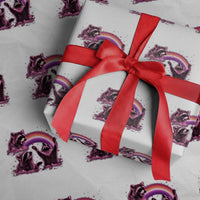 Funny Pink Raccoon Live Laugh Wrapping Paper Roll Lesbian Pride Month