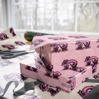 Funny Pink Raccoon Live Laugh Wrapping Paper Roll Lesbian Pride Month