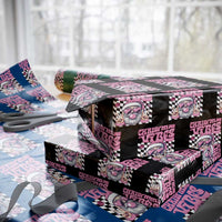 Funny Pink Santa Christmas Wrapping Paper Roll Christmas Vibes Checkboard - Wonder Print Shop