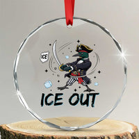 Funny Pirate Common Loon Minnesota Defends Abolish Ice Crystal Glass Ornament