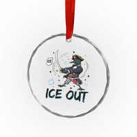 Funny Pirate Common Loon Minnesota Defends Abolish Ice Crystal Glass Ornament