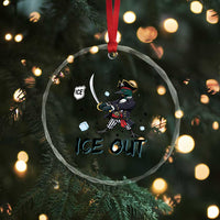 Funny Pirate Common Loon Minnesota Defends Abolish Ice Crystal Glass Ornament