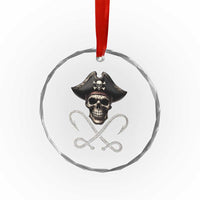 Funny Pirate Fishing Lover Crystal Glass Ornament Vintage Pirate Skull Hooks Fishing TS11