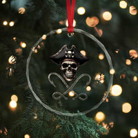 Funny Pirate Fishing Lover Crystal Glass Ornament Vintage Pirate Skull Hooks Fishing TS11