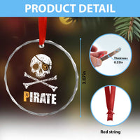 Funny Pirate Pi Cryptocurrency Crystal Glass Ornament Crypto Coins Blockchain Mining - Wonder Print Shop