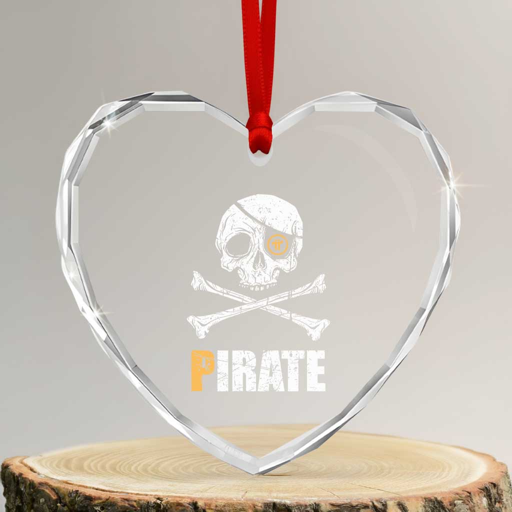Funny Pirate Pi Cryptocurrency Heart Crystal Glass Ornament Crypto Coins Blockchain Mining - Wonder Print Shop