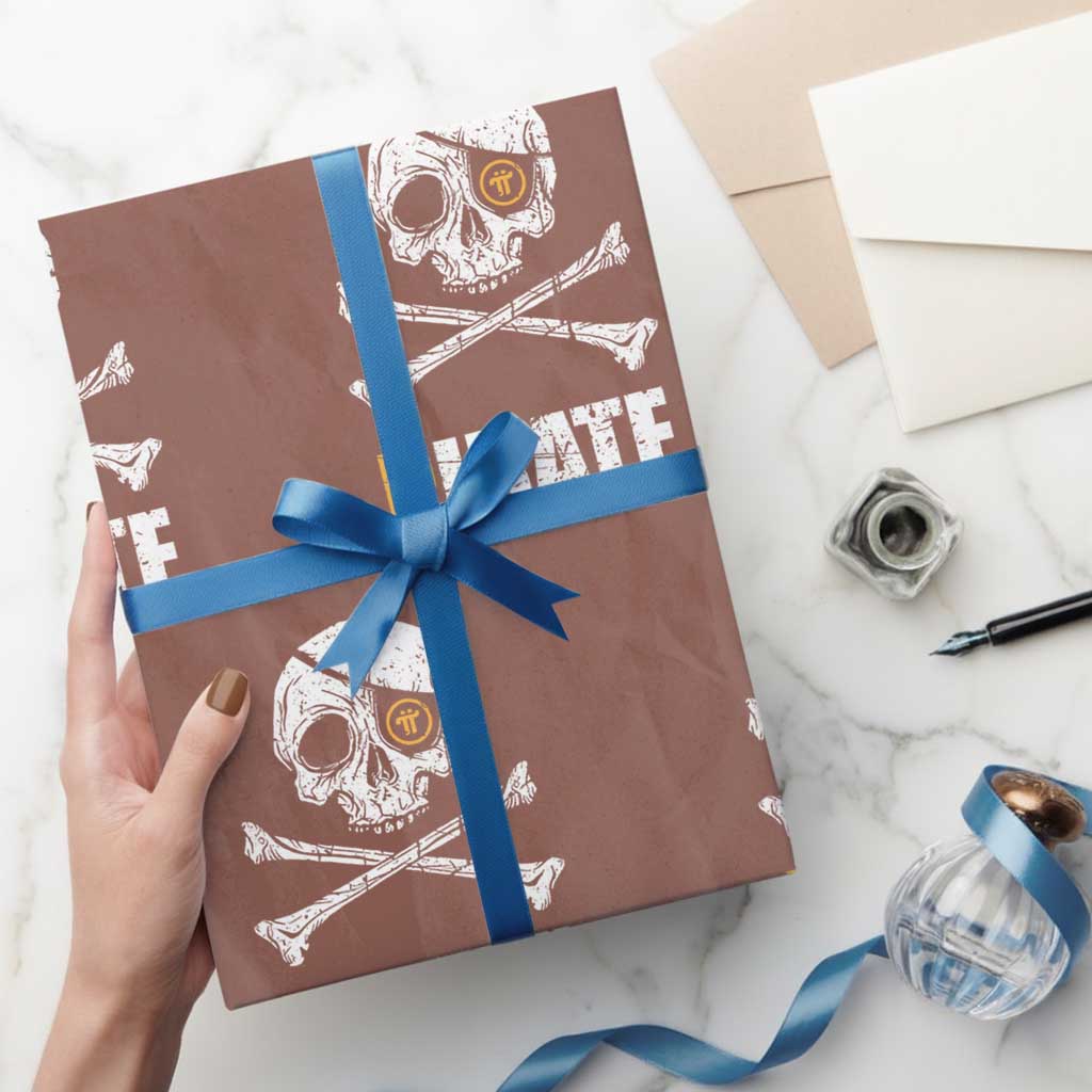 Funny Pirate Pi Cryptocurrency Wrapping Paper Roll Crypto Coins Blockchain Mining - Wonder Print Shop