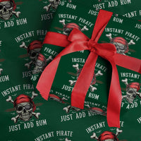Funny Pirate Skull Wrapping Paper Roll Instant Pirate Just Add Rum Funny Jolly Roger Crossbones