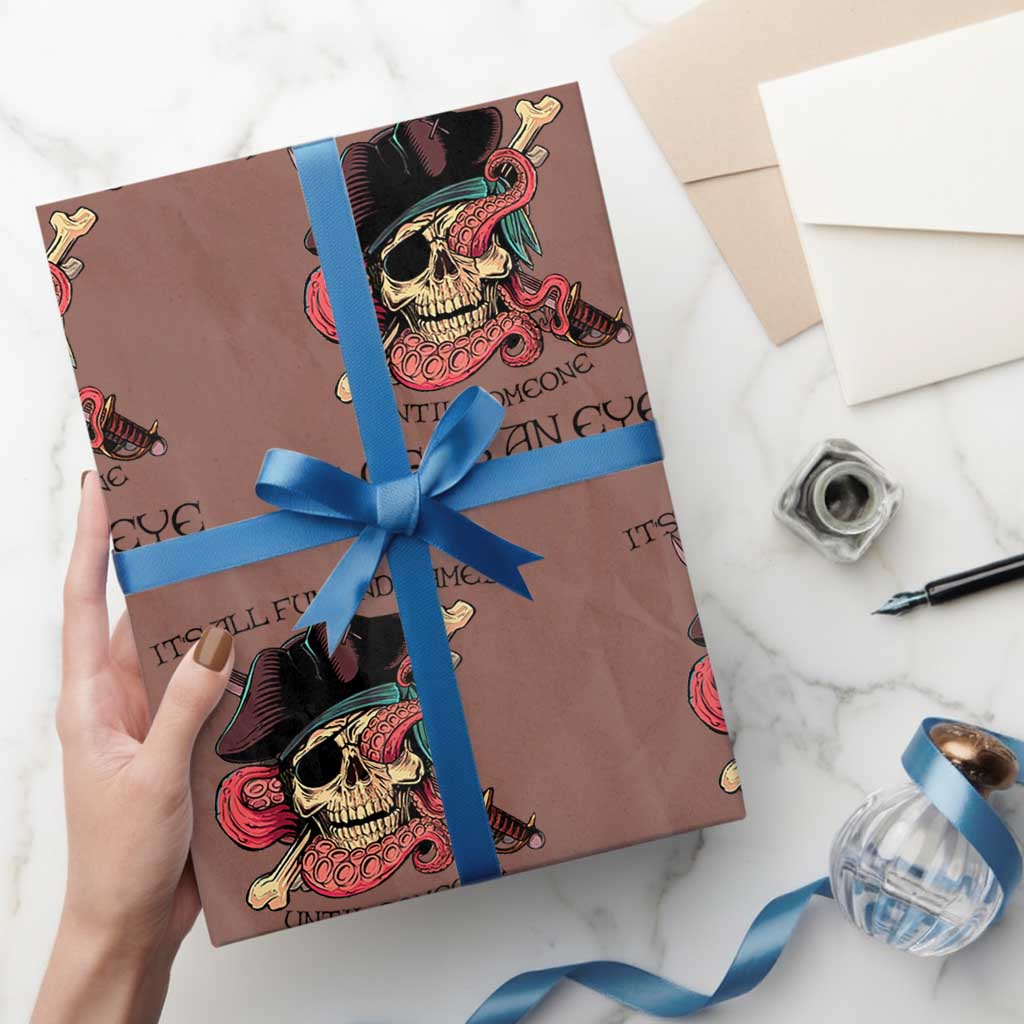 Funny Pirate Wrapping Paper Roll All Fun And Games Until Someone Loses an Eye - Wonder Print Shop