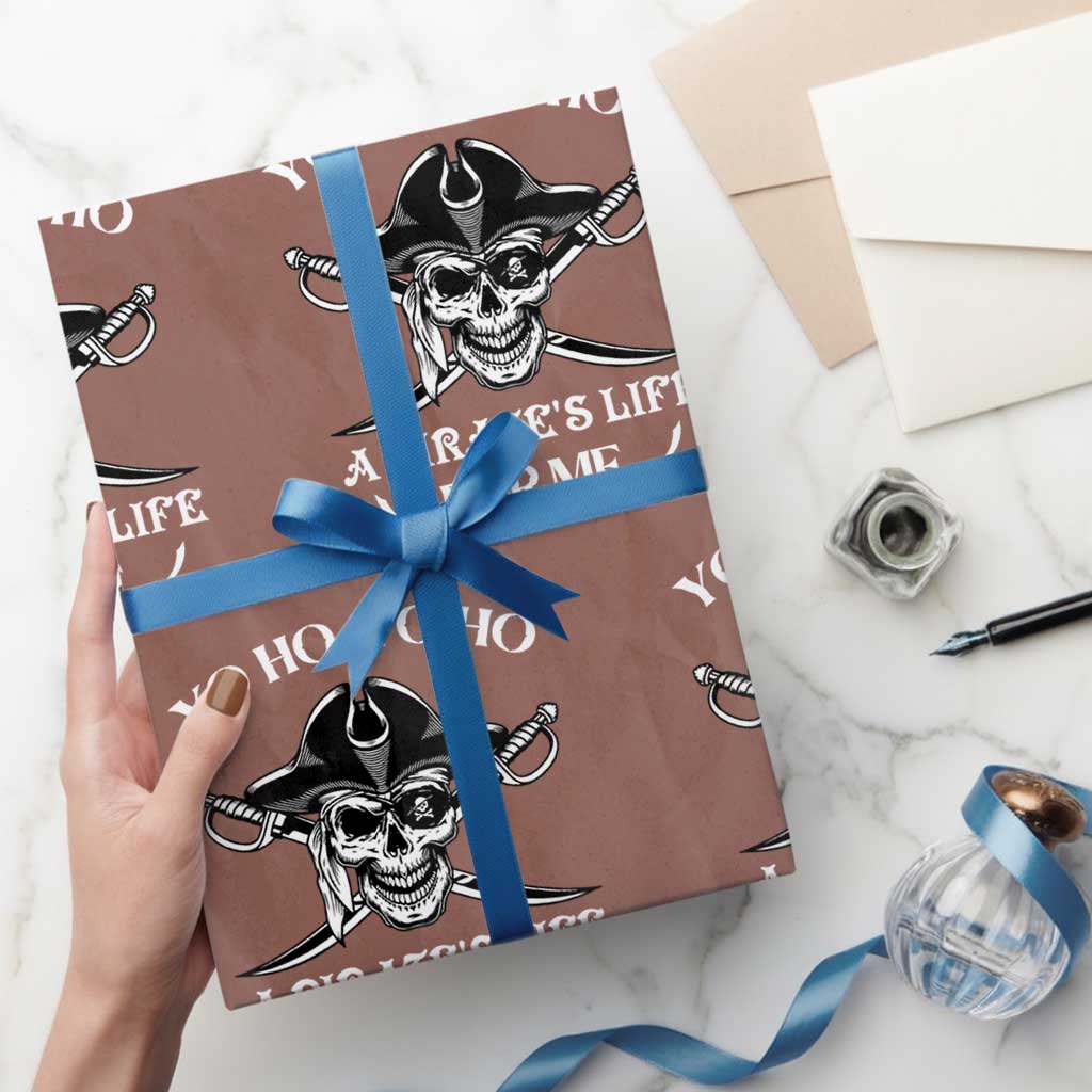 Funny Pirate Wrapping Paper Roll Pirate Life For Me Pirate Skull Buccaneer Freebooter - Wonder Print Shop