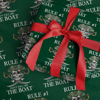 Funny Pirate Wrapping Paper Roll Rule #1 Don't Fall Off The Boat Cruise Party Gift - Wonder Print Shop