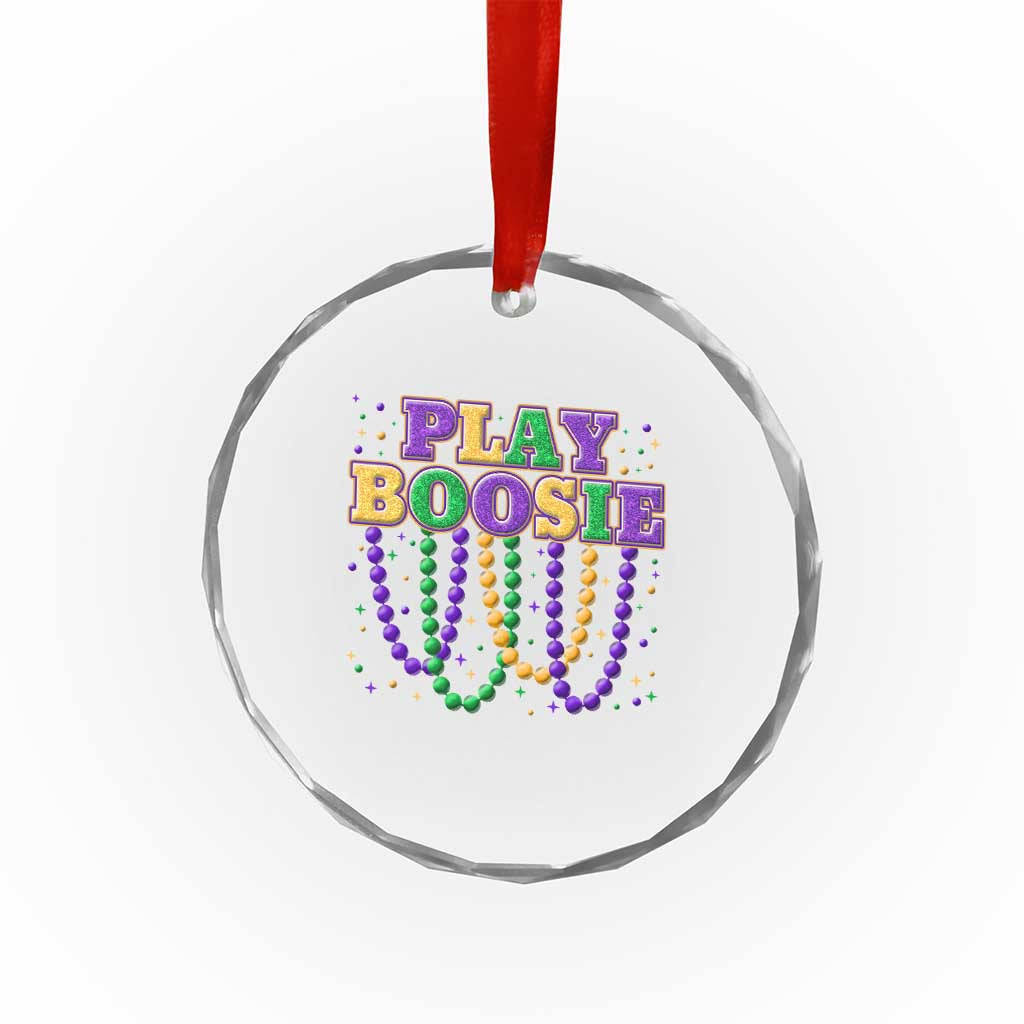 Funny Play Boosie Mardi Gras Crystal Glass Ornament Beads Fat Tuesday Carnival