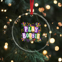Funny Play Boosie Mardi Gras Crystal Glass Ornament Fat Tuesday Carnival Fleur De Lis Music