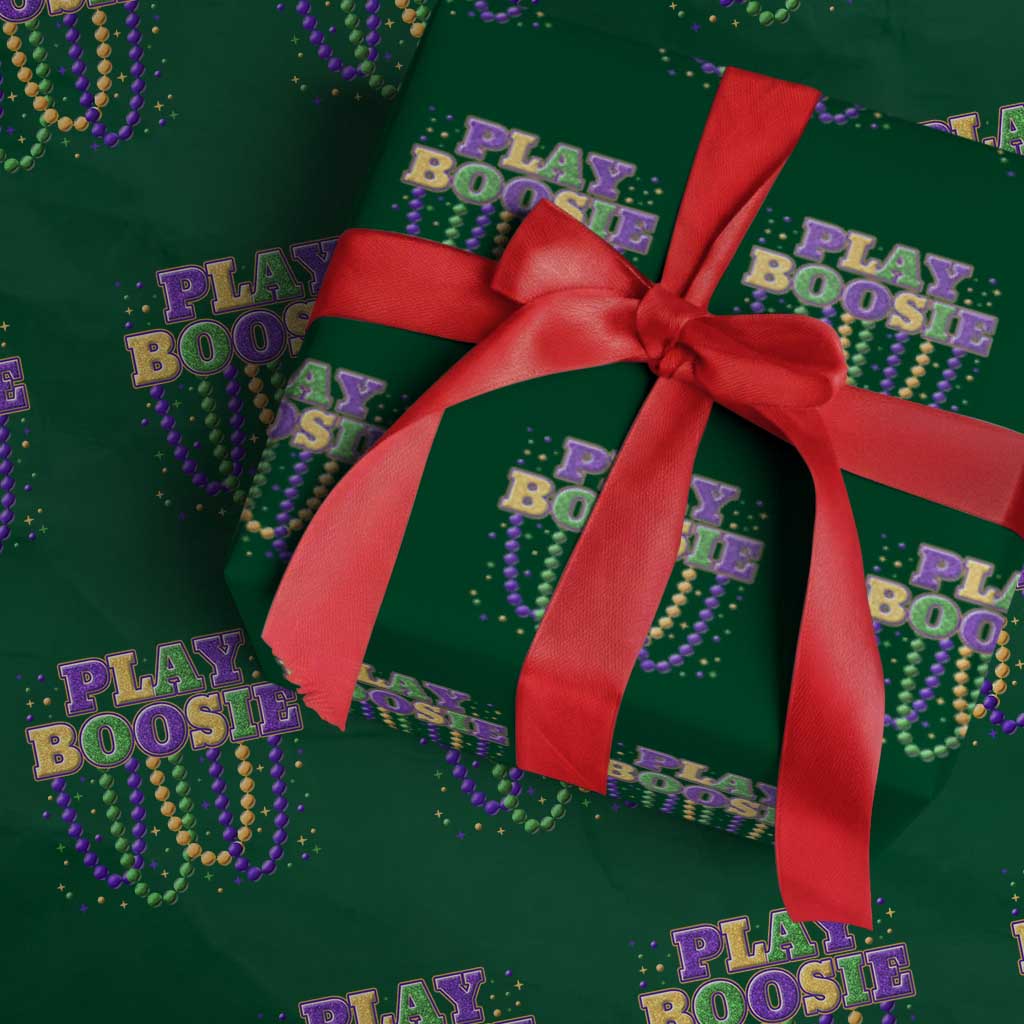 Funny Play Boosie Mardi Gras Wrapping Paper Roll Beads Fat Tuesday Carnival