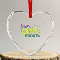 Funny Play Some Boosie Mardi Gras Heart Crystal Glass Ornament Beads Carnival Louisiana