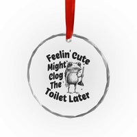 Funny Plumber Frog Gift Crystal Glass Ornament Feeling Cute Might Clog The Toilet Later