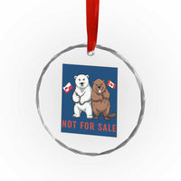 Funny Polar Bear And Beaver Political Protest Crystal Glass Ornament Not For Sale