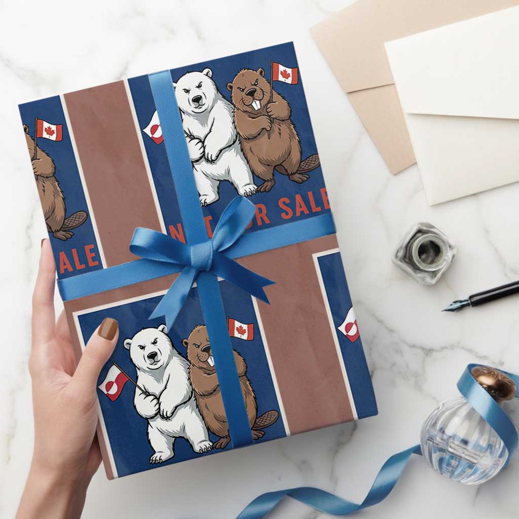 Funny Polar Bear And Beaver Political Protest Wrapping Paper Roll Not For Sale