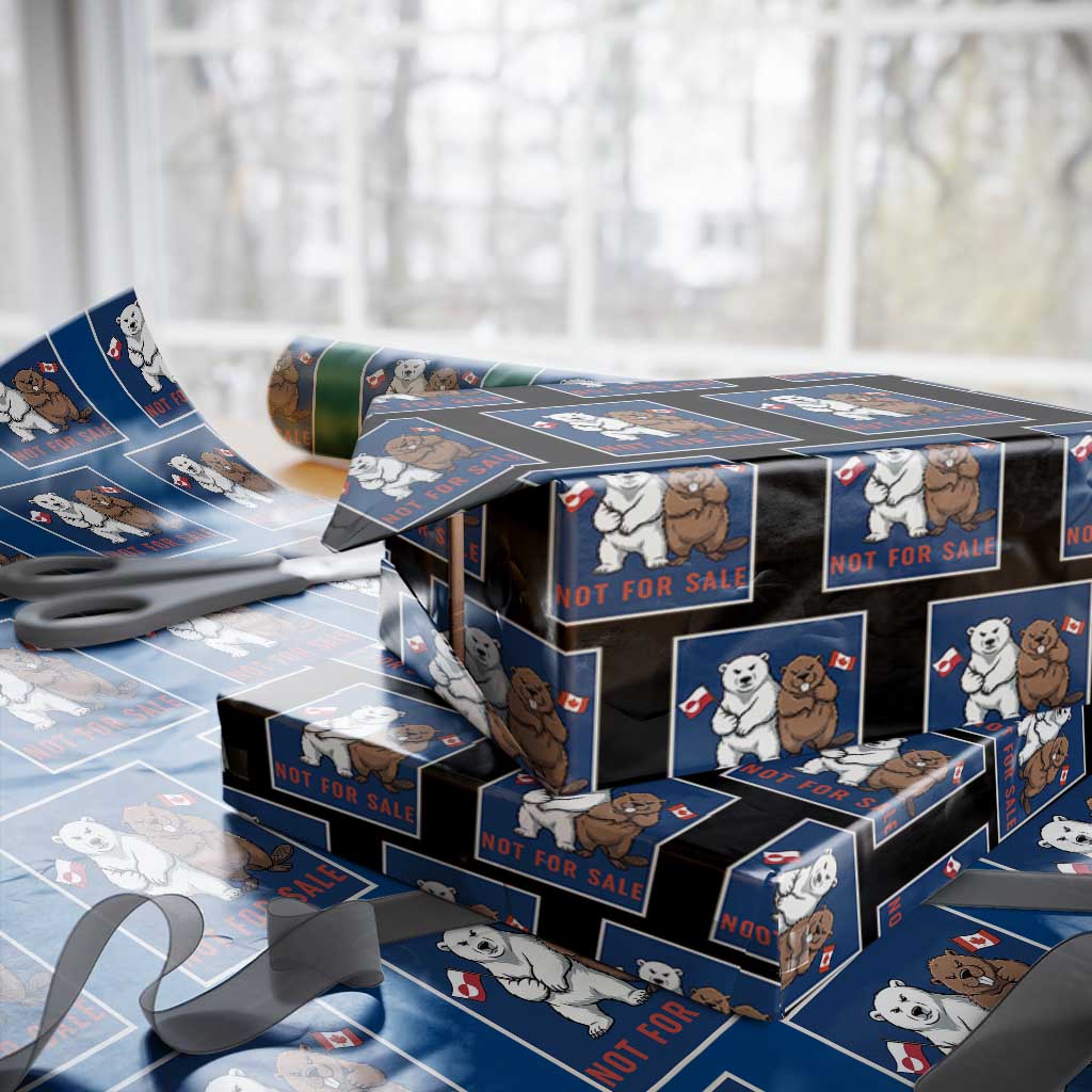 Funny Polar Bear And Beaver Political Protest Wrapping Paper Roll Not For Sale