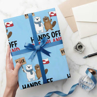 Funny Polar Bear Political Protest Wrapping Paper Roll Hands Off Greenland