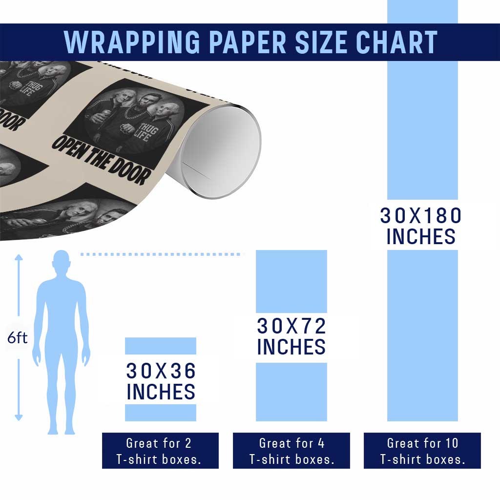 Funny Political American History Wrapping Paper Roll Abraham Lincoln George Washington and Thomas Jefferson Meme