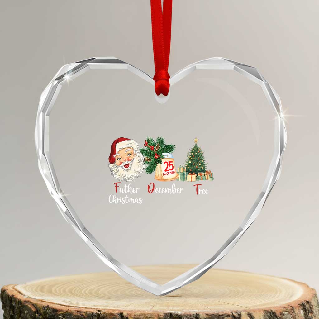Funny Political Christmas Heart Crystal Glass Ornament Father Christmas December Tree - Wonder Print Shop