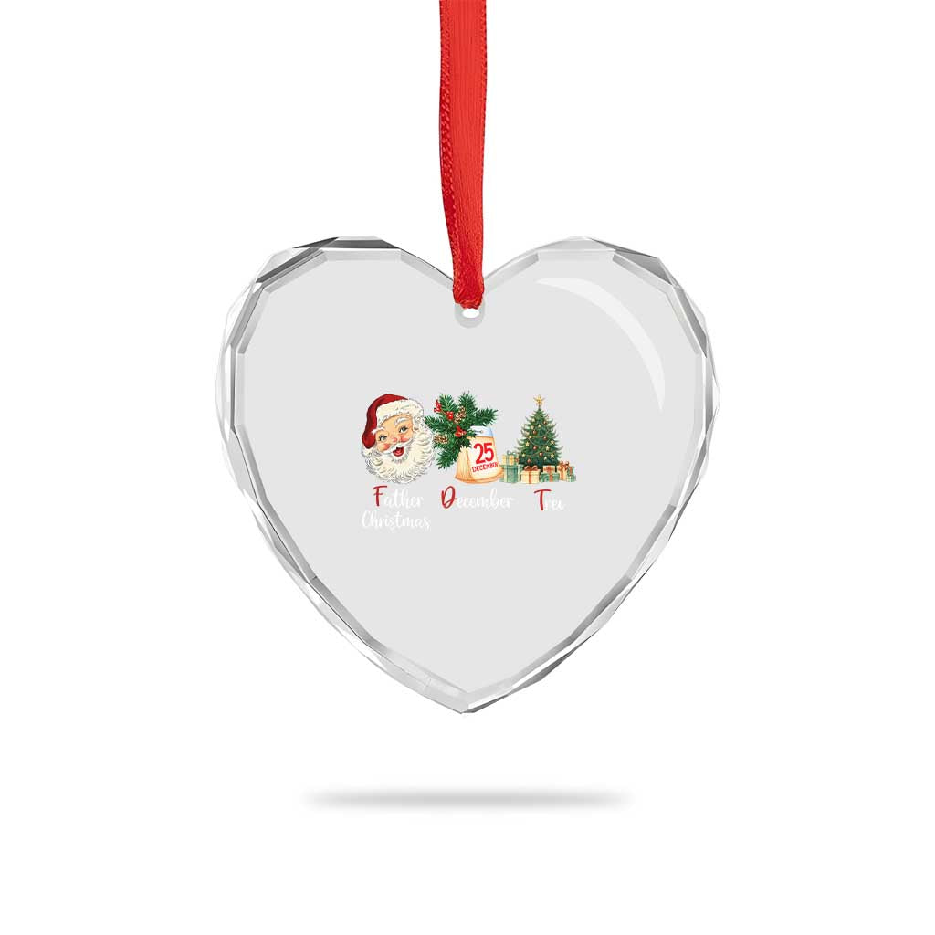 Funny Political Christmas Heart Crystal Glass Ornament Father Christmas December Tree - Wonder Print Shop