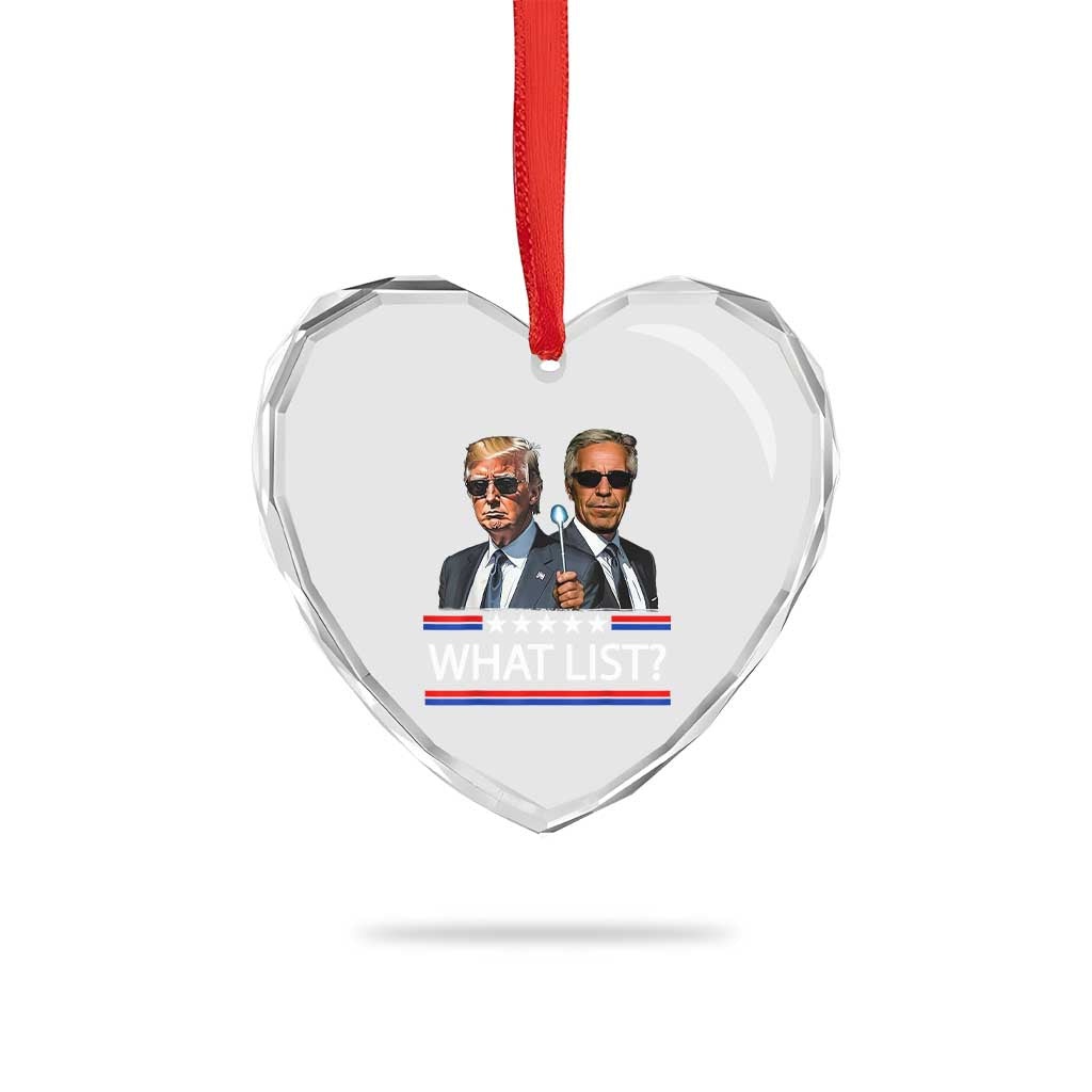 Funny Political Conspiracy Parody Heart Crystal Glass Ornament What List Men in Black Meme - Wonder Print Shop