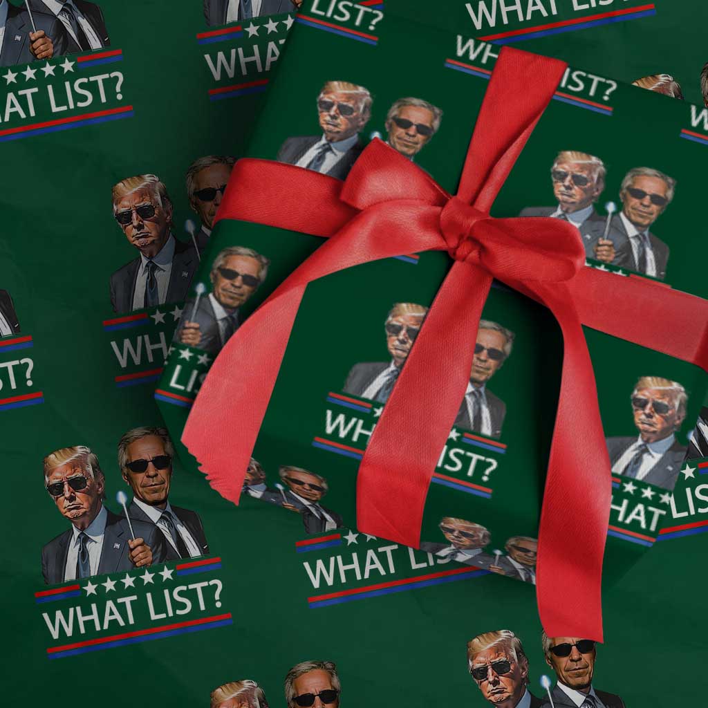 Funny Political Conspiracy Parody Wrapping Paper Roll What List Men in Black Meme - Wonder Print Shop