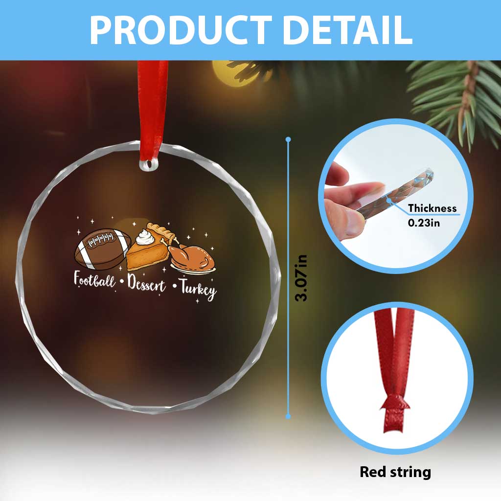 Funny Political Fall Season Crystal Glass Ornament Football Dessert Turkey Thanksgiving - Wonder Print Shop