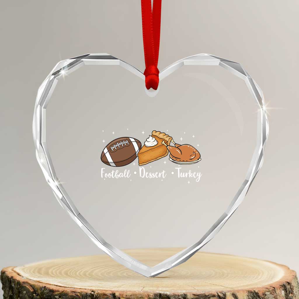 Funny Political Fall Season Heart Crystal Glass Ornament Football Dessert Turkey Thanksgiving - Wonder Print Shop