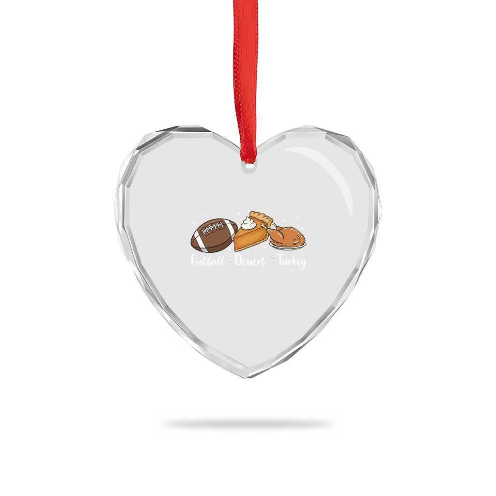 Funny Political Fall Season Heart Crystal Glass Ornament Football Dessert Turkey Thanksgiving - Wonder Print Shop