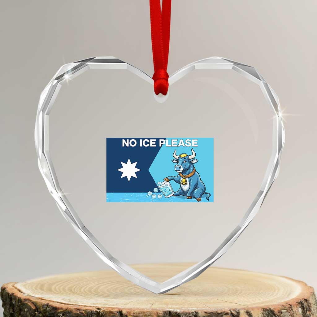 Funny Political Folklore Babe The Blue Ox Heart Crystal Glass Ornament No Ice Please