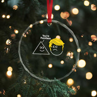 Funny Political Geometry Joke Crystal Glass Ornament Youre Pointless Graphic