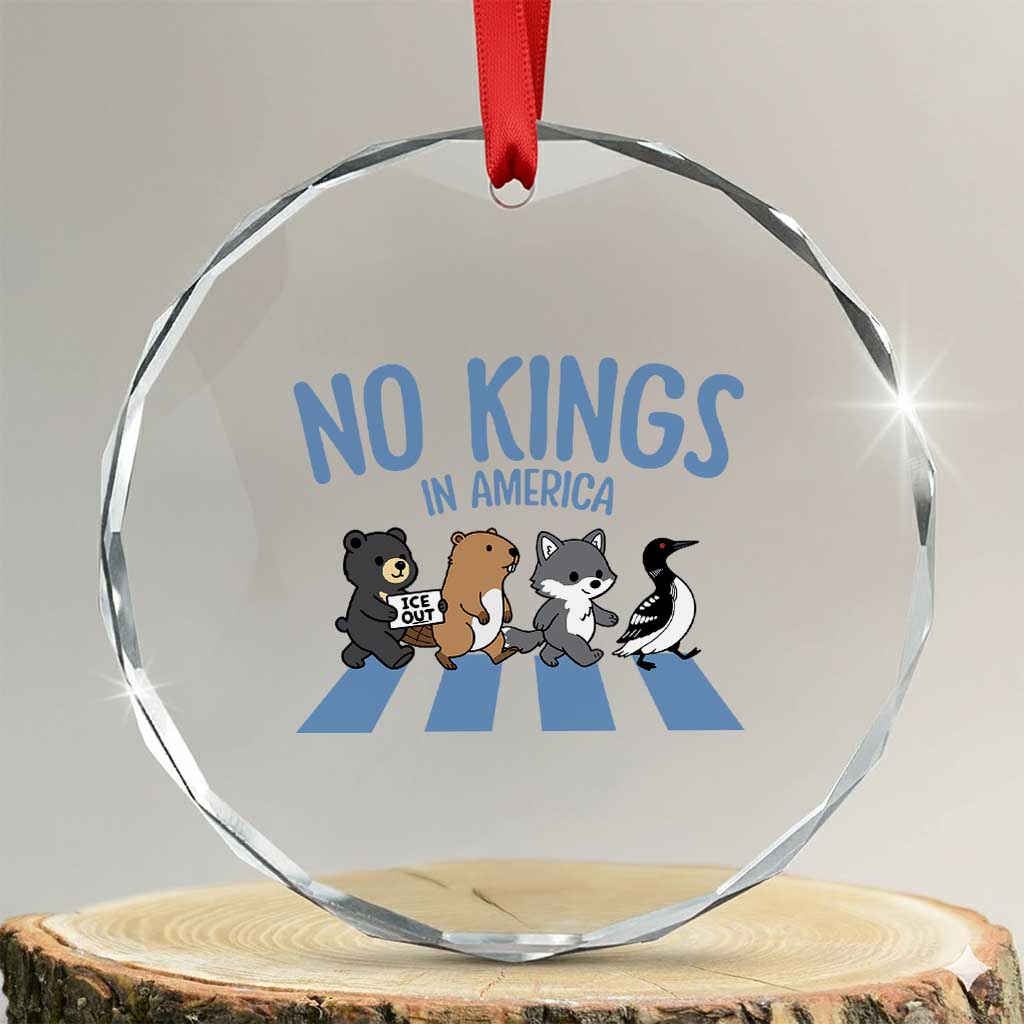 Funny Political No Kings In America Crystal Glass Ornament Gift For Animal Lovers