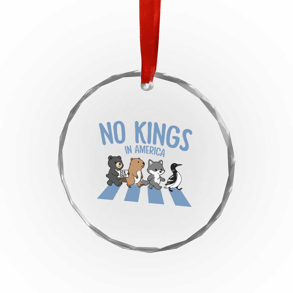 Funny Political No Kings In America Crystal Glass Ornament Gift For Animal Lovers