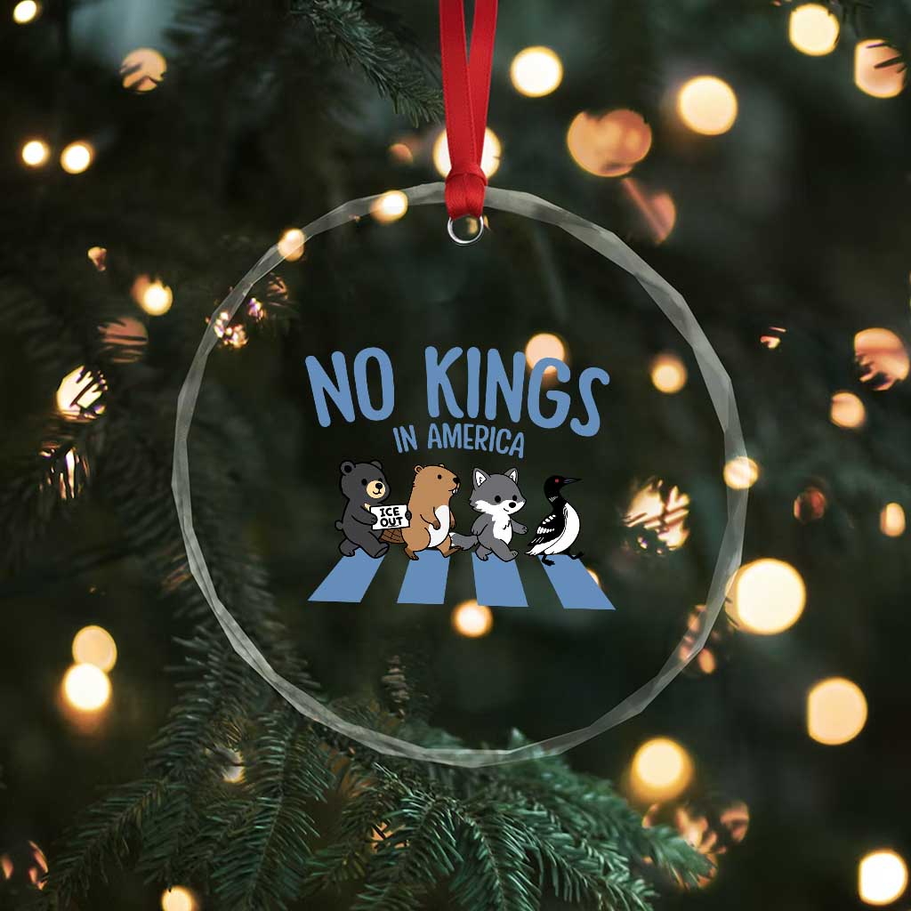 Funny Political No Kings In America Crystal Glass Ornament Gift For Animal Lovers