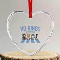 Funny Political No Kings In America Heart Crystal Glass Ornament Gift For Animal Lovers