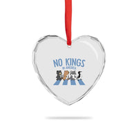 Funny Political No Kings In America Heart Crystal Glass Ornament Gift For Animal Lovers