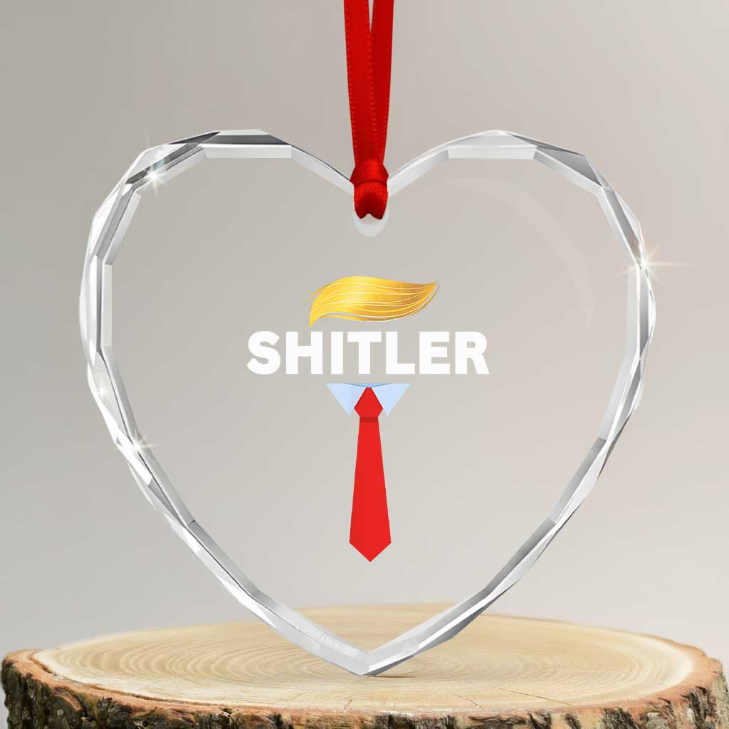 Funny Political Satire Heart Crystal Glass Ornament Sarcastic Political Parody - Wonder Print Shop