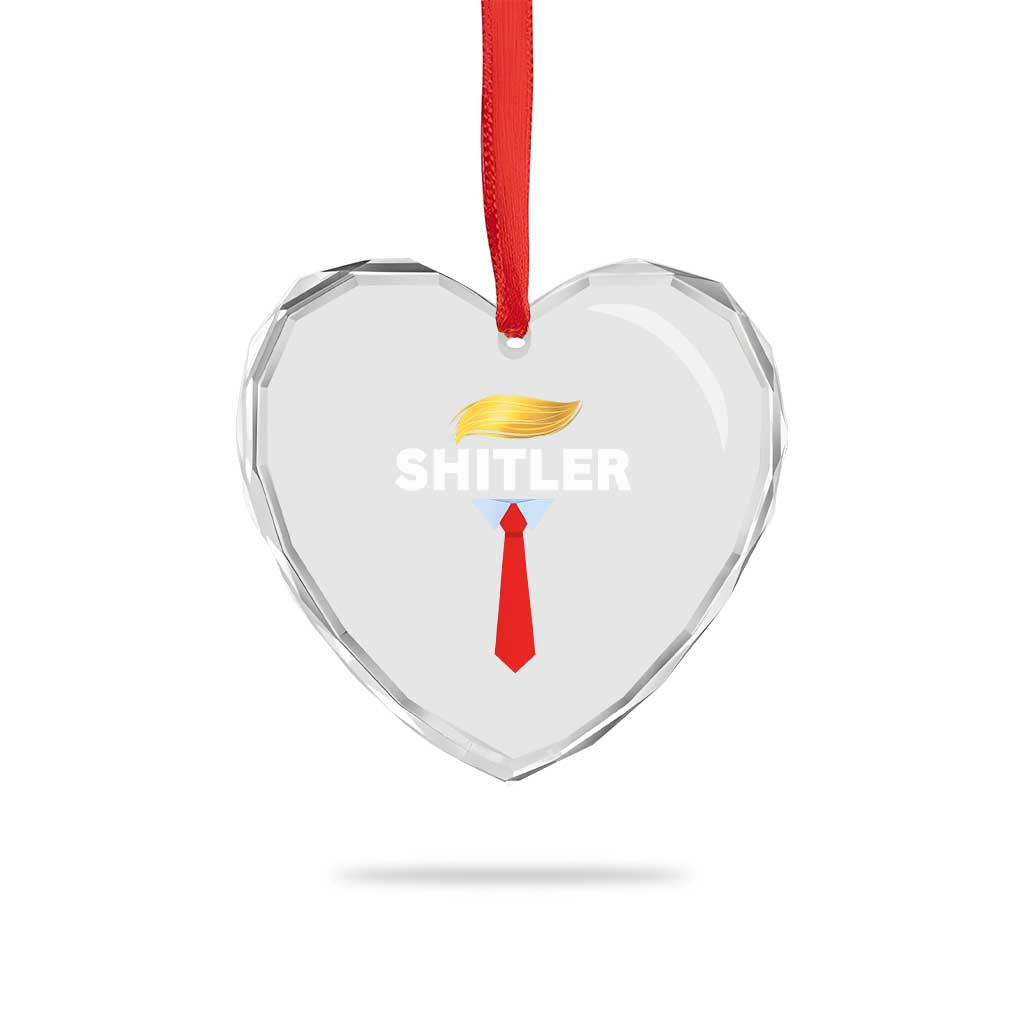 Funny Political Satire Heart Crystal Glass Ornament Sarcastic Political Parody - Wonder Print Shop