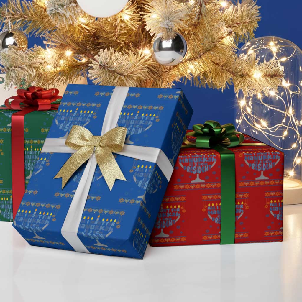 Funny Political Ugly Wrapping Paper Roll All I Want For Hanukkah Is A New President - Wonder Print Shop