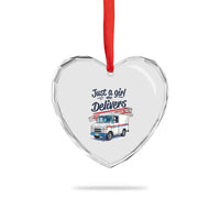 Funny Postal Worker Heart Crystal Glass Ornament Just A Girl Who Delivers - Wonder Print Shop