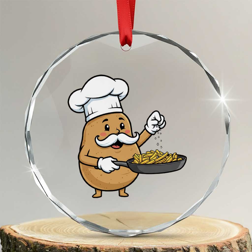 Funny Potato Cooking French Fries Crystal Glass Ornament Food Lover Gift - Wonder Print Shop