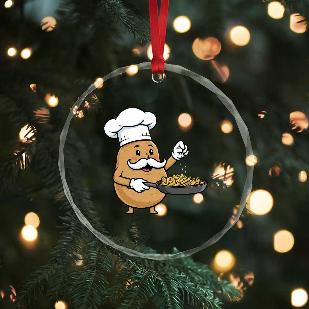 Funny Potato Cooking French Fries Crystal Glass Ornament Food Lover Gift TS12